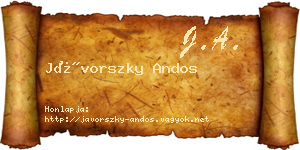 Jávorszky Andos névjegykártya